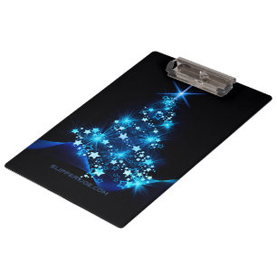 Porte-bloc arbre de Noël stylisé SlipperyJoe bleu brillant s