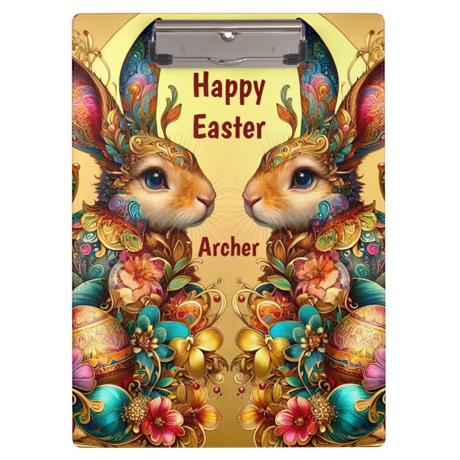 PORTE-BLOC ARCHER ~ HAPPY EASTER ~ EASTER BUNNIES ~ (Devant)