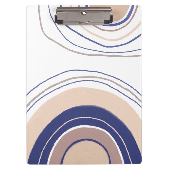 Porte-bloc Arches Boho Abstraites - Bleu et Beige (Devant)