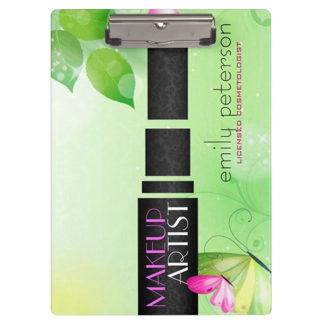 Porte-bloc Arrière - plan vert printemps avec symbole de beau (Devant)