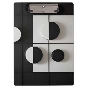 Porte-bloc Art abstrait géométrique minimaliste noir et blanc