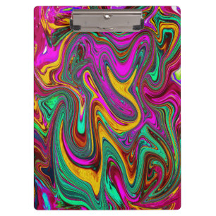 Porte-bloc Art Abstrait Rose Chaud Marbré et Vert Mousse de M