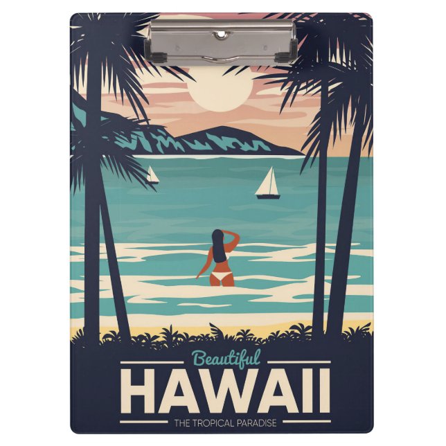 Porte-bloc Art de Voyage belle plage Hawaii (Devant)