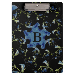 Porte-bloc Art fractal bleu et noir Sage