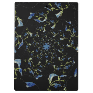 Porte-bloc Art fractal bleu et noir Sage
