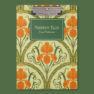Porte-bloc Art Nouveau Floral Vert Entreprise Féminine