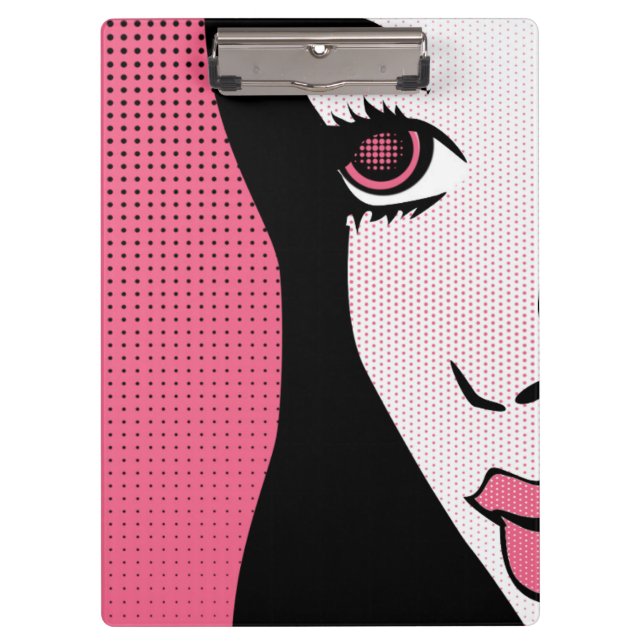 Porte-bloc Art Pop Moderne de Bande Dessinée du Visage de Fem (Devant)