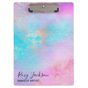Porte-bloc Artiste rose moderne de maquillage d'aquarelle en 