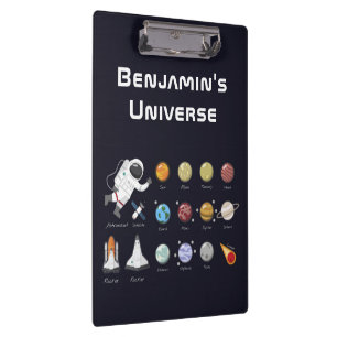 Porte-bloc Astronaut Monogramme Espace Enfants Cool coloré