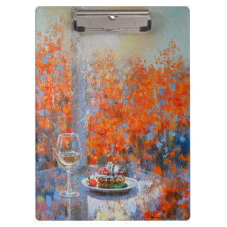 Porte-bloc Autumn Window with Wine and Dessert