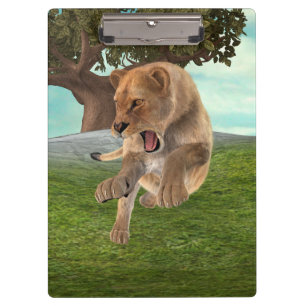 Porte-bloc Aventure artistique de lionne féroce dans la jungl