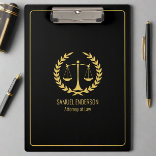 Porte-bloc Avocat élégant Classy Black & Gold