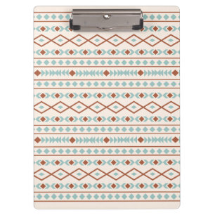 Porte-bloc Aztec Formes Motif rouille crème Turquoise