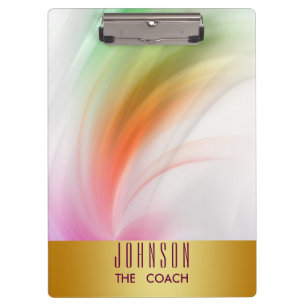 Porte-bloc Badge d'or Rainbow Waves Peint Starburst Courbes