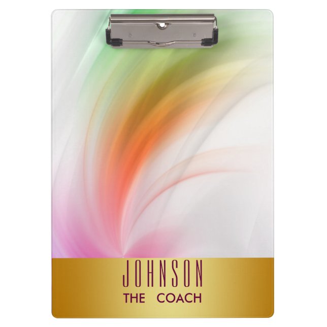 Porte-bloc Badge d'or Rainbow Waves Peint Starburst Courbes (Devant)