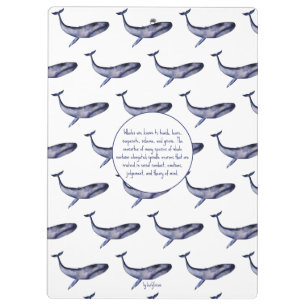 Porte-bloc Baleine bleu aquarelle