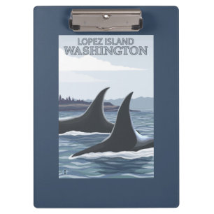 Porte-bloc Baleines #1 - Lopez, Washington d'orque