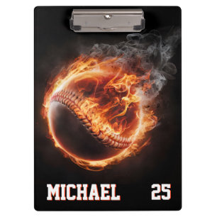 Porte-bloc Balle de baseball personnalisée avec numéro et nom