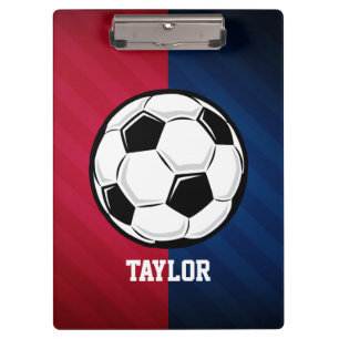 Porte-bloc Balle de football ; rouge, blanc et bleu