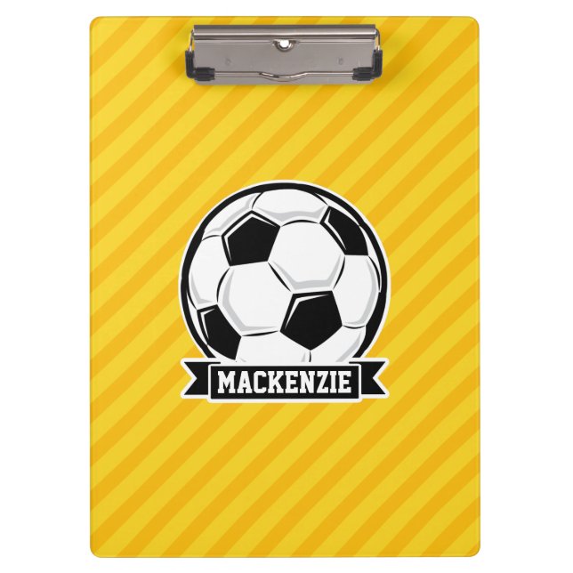 Porte-bloc Balle de football sur bandes jaunes (Devant)
