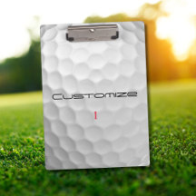 Balle de golf blanche texturée avec nom et numéro