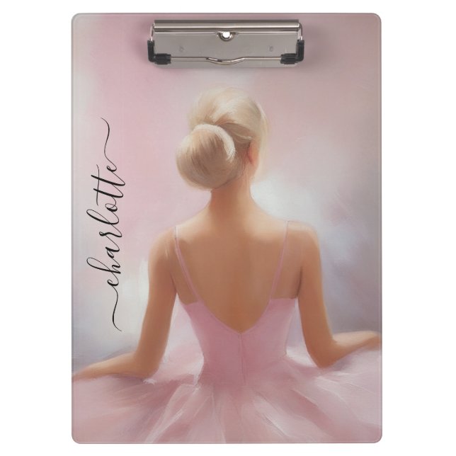 Porte-bloc Ballerina peinte en rose (Devant)