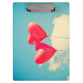 Porte-bloc Ballons du Coeur Rouge contre ciel nuageux