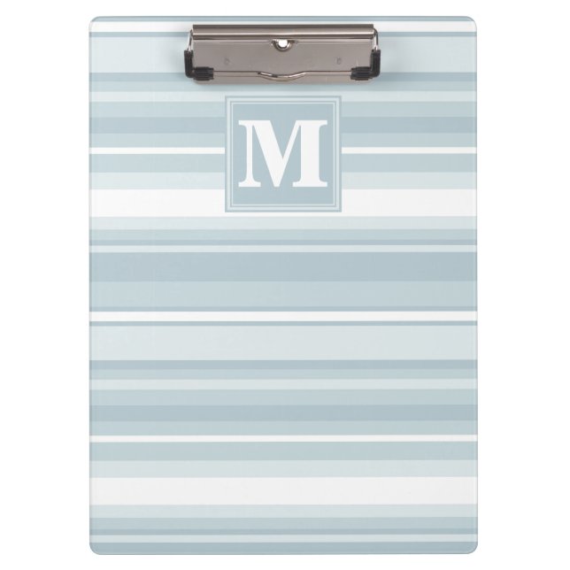 Porte-bloc Bandes bleu glace monogramme (Devant)