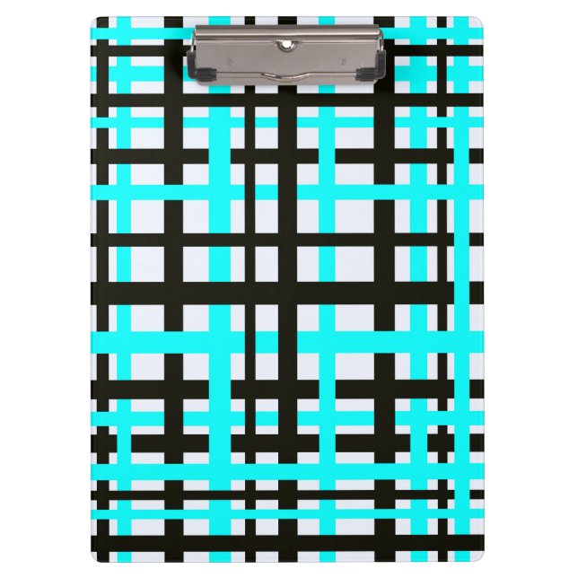 Porte-bloc Bandes d'entrelacement noir blanc Turquoise (Devant)
