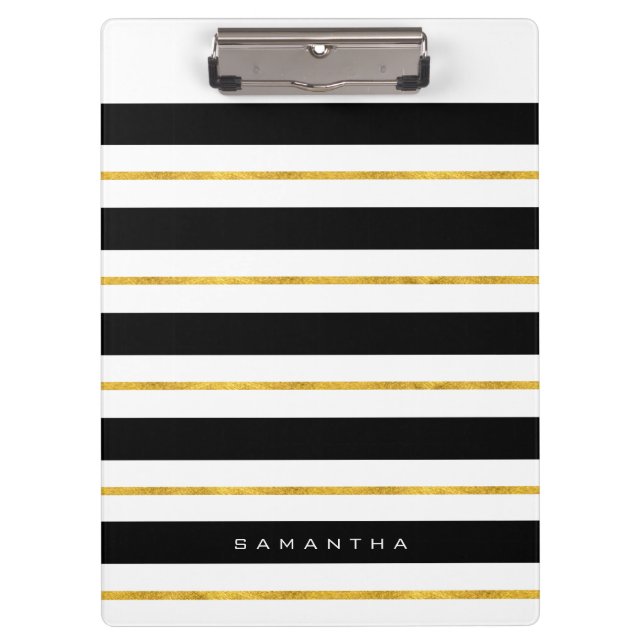 Porte-bloc Bandes d'or et de noir (Devant)