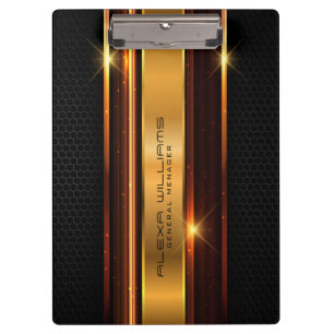 Porte-bloc Bandes d'or métallique noir