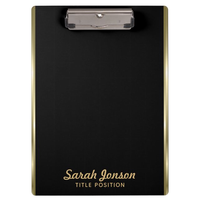 Porte-bloc Bandes horizontales simples en or (Devant)