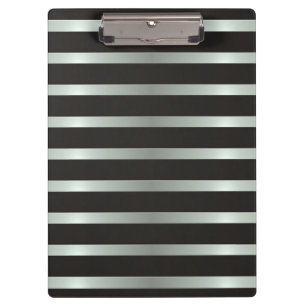 Porte-bloc Bandes modernes de noir et d'argent