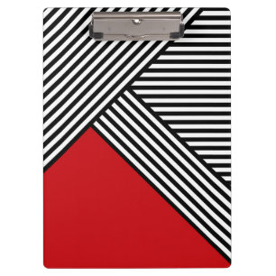 Porte-bloc Bandes noires et blanches avec triangle rouge