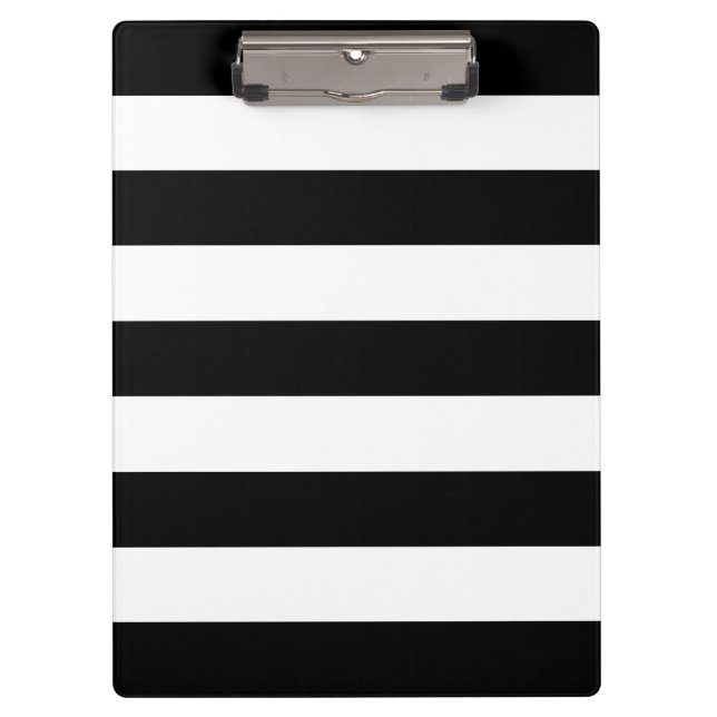 Porte-bloc Bandes noires et blanches, Motif rayé, Lignes (Devant)