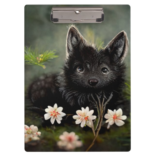 Porte-bloc Beau animal sauvage à fleurs (Devant)