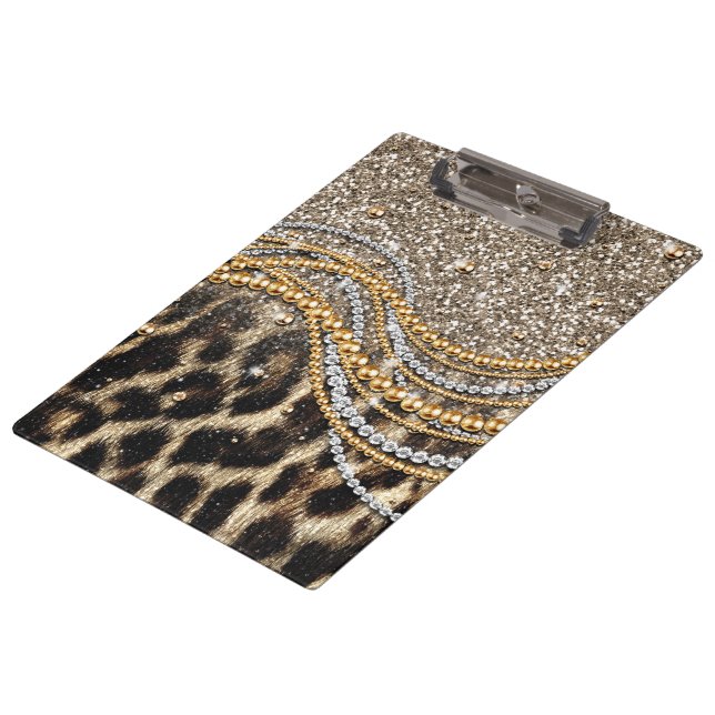 Porte-bloc Beau Poster de animal tendance Leopard Faux (Incliné)