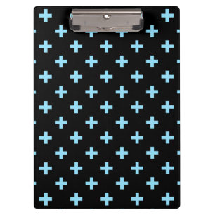 Porte-bloc Bébé bleu polka croise sur noir