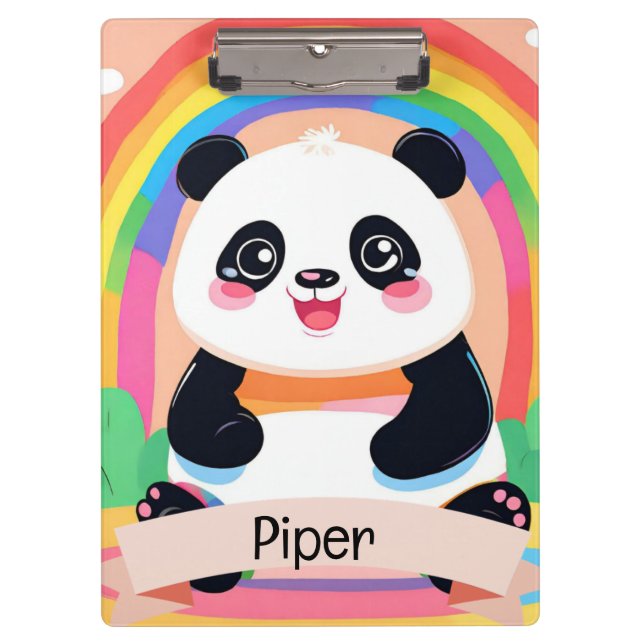 Porte-bloc Bébé mignon Panda arc-en-ciel (Devant)