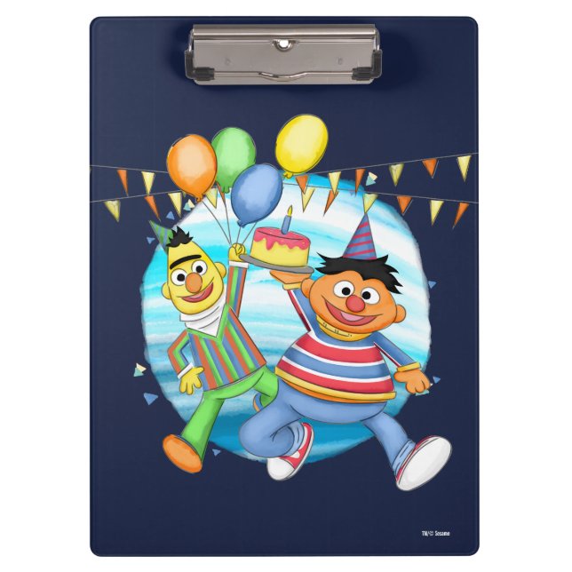 Porte-bloc Bert et Ernie Balloons d'anniversaire (Devant)