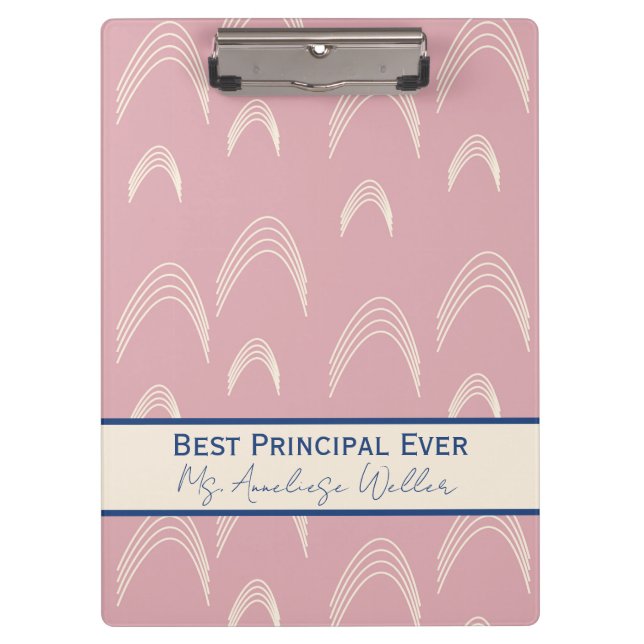 Porte-bloc Best Principal Ever Personalized Boho Rainbow (Devant)