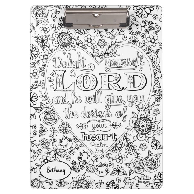 Porte-bloc Bible Verse Girly Hand Lettré Écriture Florale (Devant)