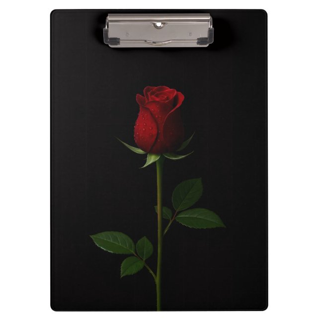 Porte-bloc Black 4 Luxe Clipboard, Velvet Red Rose (Devant)