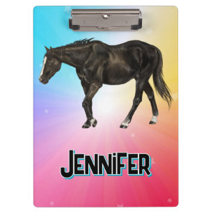 Porte-bloc Black Horse Rainbow Pastel Whimsical Equestrio
