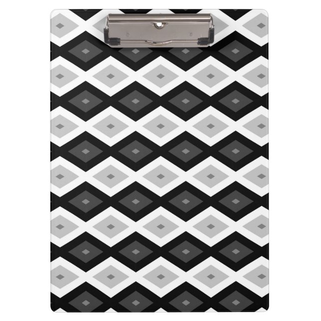 Porte-bloc Black, white and grey diamond pattern (Devant)