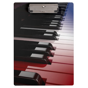 Porte-bloc Blanc de clavier de piano et bleu rouges