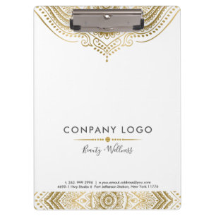 Porte-bloc Blanc et or Vintage Mandala