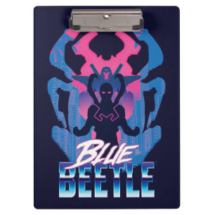 Porte-bloc Bleu Beetle Rétrowave contre graphique