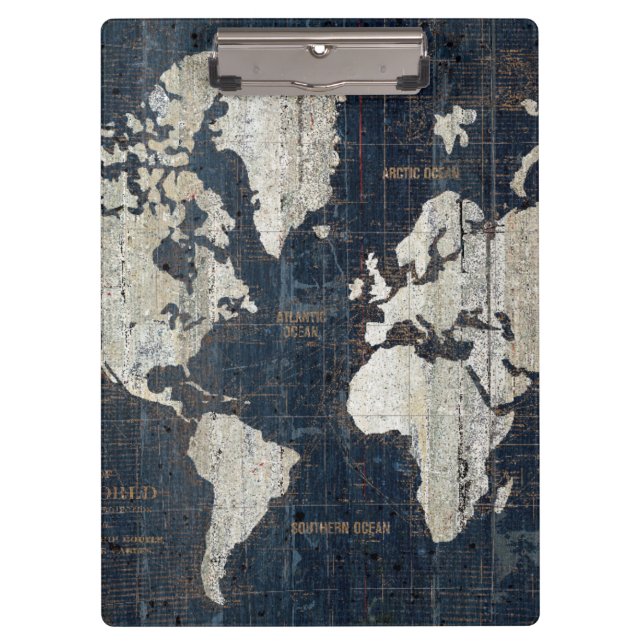 Porte-bloc Bleu de carte de Vieux Monde (Devant)