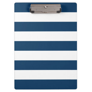 Porte-bloc Bleu de marine, Blancs, Motif rayé